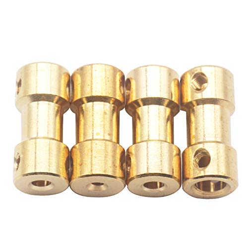 6Pack Vgoohobby Brass Motor Shaft Coupling Coupler Connector Sleeve Joint Adapter for RC DIY Airplane Boat Robot (3mm to 6mm) - size: 3mm to 6mm