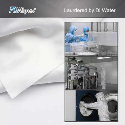 AAwipes Superfine Microfiber Wipes Knitted Cleanroom 12"x12" (100 Counts/Bag, 180gsm, Polyester) High-End Lint Free Cloths for Fiber Optics, Laser Sealed Edge Class 100 Cloths (MF18012) - size: 12"X12" 100 Wipes