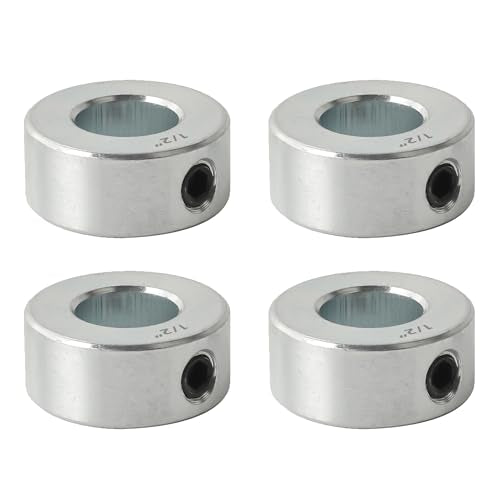 TonGass Screw Style Zinc Plated Carbon Steel 1/2" Bore Shaft Collar Set - size: 1/2"