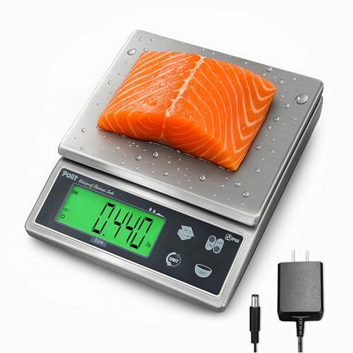 Polit IP65 Waterproof Food Scale 13lb/6kg, Rechargeable Kitchen Scale - color: Grey