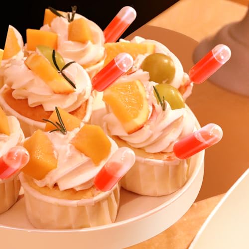 Teenitor 60Pcs 4ml Squeeze Cupcake Pipettes, Alcohol Infuser Plastic Pipettes Dropper Squeeze Dropper Disposable Mini Flavor Liquor Infuser for Chocolate Strawberries Cupcakes Squeeze Plastic Pipettes