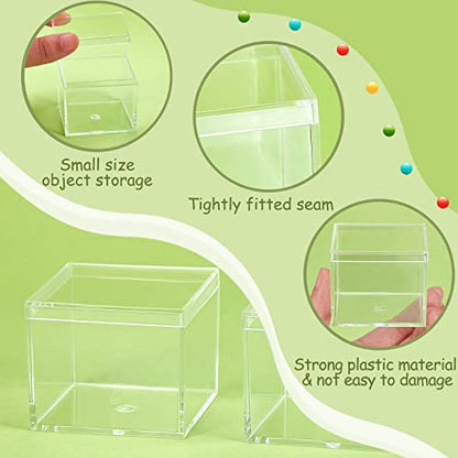 Blulu 8 Pcs Clear Acrylic Box with Lid, 2.2 x 2.2 x 1.8 Inch, Classic Style - size: 2.2 x 2.2 x 1.8 Inch, style: Classic style