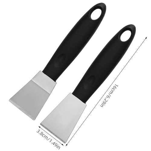 2pcs Professional 3D Print Printing Scraper Spatula Set, Stainless Steel Metal Straight & Curved Head Scraping Tools for Model Removal Durable 3D Printer Bed Accessories with Non-Slip Plastic Grip