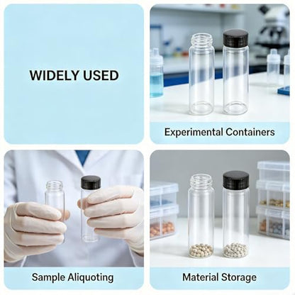 12 Pack 30ml Leak-Proof Glass Vials with Screw Caps
