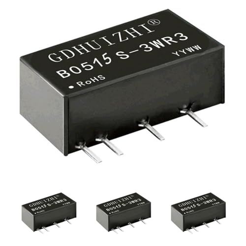 4 Pack DC-DC 5V to 15V Isolated Power Convert, Input 4.5V-5.5V, Output 15V, 3W Isolated Power Module, Over-Temperature and Short-Circuit Protection, Compact Size: 19.5x10x7 mm - color: 3 Watt, size: 5V to 15V