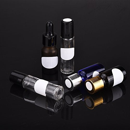 Mudder 325 Pieces Essential Oil Label Bottle Stickers White Waterproof Labels Oval-shaped and Round Oils Stickers with Marker Pen()