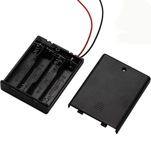 6 Pieces 4 Slots x 1.5V AAA Battery Case Holder Battery Spring Clip Storage Box Wire Leads with On/Off Switch - size: 6 x 4 Slots AAA with Switch
