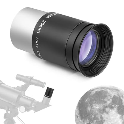 Astromania Telescope Eyepiece 25mm 1.25 Inch Plossl Eyepiece Telescope Lens - size: 1.25" - 25mm