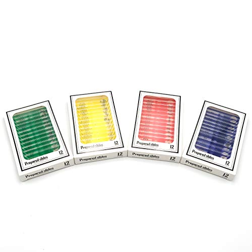 48pcs Prepared Plastic Microscope Slides Biological Specimen with 4 Boxes for Student Enlighten Education
