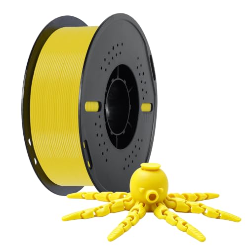 Kingroon PLA 3D Printer Filament, Dimensional Accuracy +/- 0.02 mm, 1 kg Spool(2.2lbs), 1.75 mm，Yellow - color: 1kg Yellow