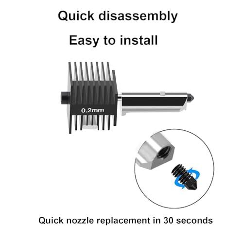 2PCS A1 Mini/A1 Hotend, A1 Mini/A1 Print Head Kit High-Temperature 0.2mm/0.4mm Hardened Steel Nozzle with Silicone Sock Compatible for Bambu Lab A1/A1 Mini 3D Printer, - style: A1 Mini/A1 Print Head Kit 0.2mm and 0.4mm