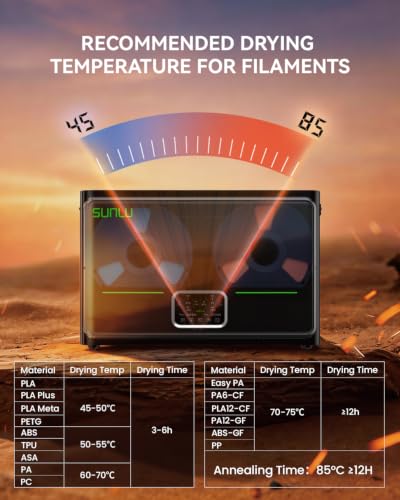 SUNLU 3D Printer Filament Dryer S4 Pro,Dual-Zone Temp Control,Black - color: S4 Pro Black
