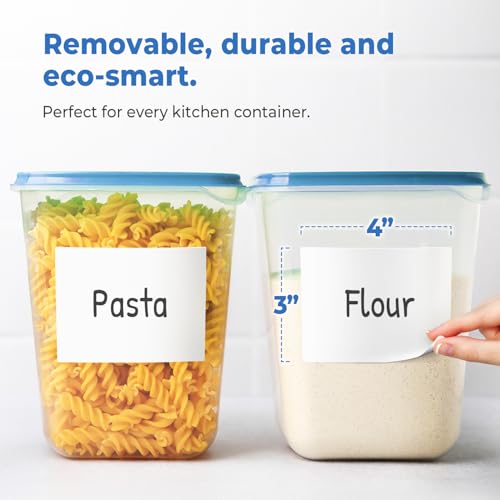 Removable Dry Erase Labels 3x4 in 48 Pk - Jars Bins Fridge and Freezer - style: 3x4"