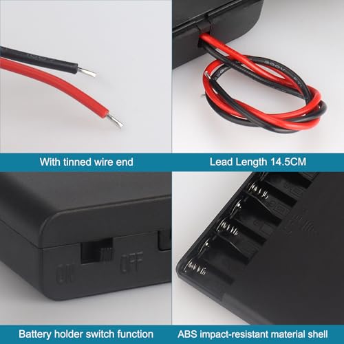 VWEICYY 2 x 8 AA Battery Holder housing with Leads,2PCS 8 x 1.5V AA Battery Holder Case