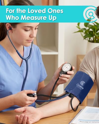 Single Head Stethoscope & Manual Blood Pressure Cuff Set for Nurses - color: Blue, style: With Premium Stethoscope Kit