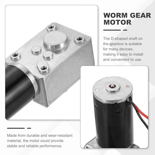 MECCANIXITY DC24V 20RPM Reversible Worm Geared Motor Reducer Motor 8mm D Shape Shaft High Torque Gear Box Reduction Electric Motor for Sweepers, Printers, Ovens - style: 24V 20RPM
