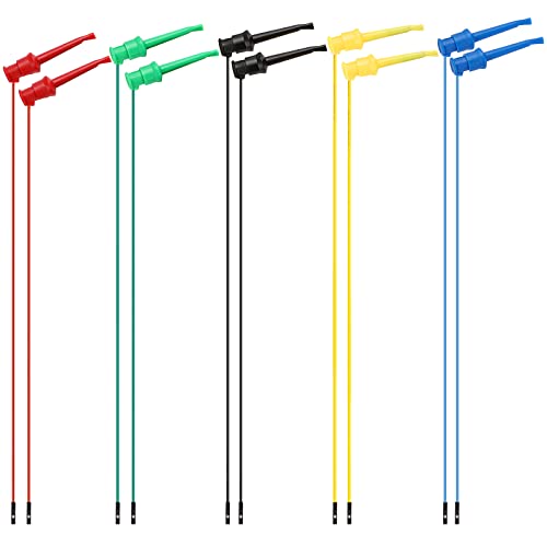 Sumnacon 10Pcs Test Hook to Female Jumper Wires for Electrical Testing