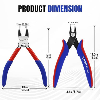 2 Pcs Wire Cutters and Micro Flush Cutter Set, 5 Inch