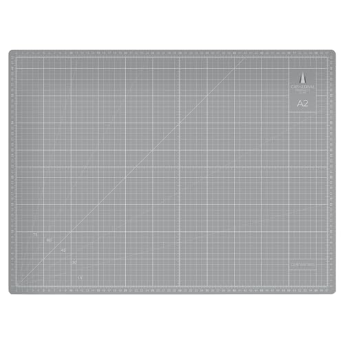 Cathedral Products A2 Double-Sided Self-Healing Cutting Mat | 3mm Thick | Metric and Imperial Grids | Grey - color: Gray, size: A2