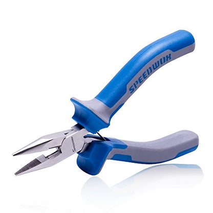 SPEEDWOX Long Nose Pliers Wire Cutters 5 Inches Micro Side Cutting with Spring Fine Pliers Precision Small Jewelry Making Tool Serrated Jaws Professional Handle Craft Chrome Vanadium Steel - style: 5" Long Nose Plier