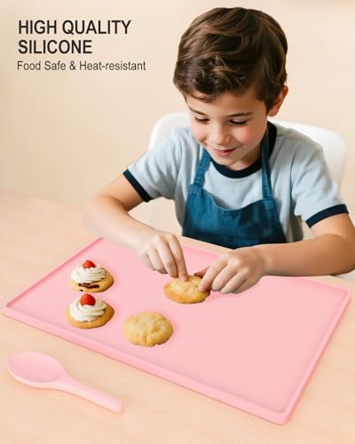 Silicone Art Mat for Crafts, 12" x 19" Waterproof Non-Slip Painting Mat - color: Pink, size: 12" x 19"