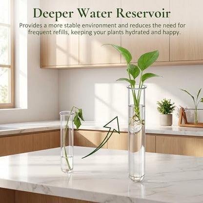 Glass Test Tubes for Plants with Reinforced Rim, 4 Piece Clear 5.9" x 1.2" Borosilicate Propagation Tubes Vase for Hydroponic Plant Starter, Cuttings and Flower Arrangement