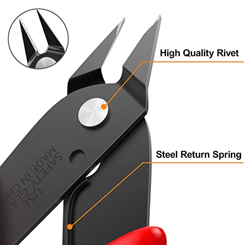 Small Wire Cutters for Jewelry Making 2 Pack Diagonal Flush Cutters - color: Red ( 2 Pack )