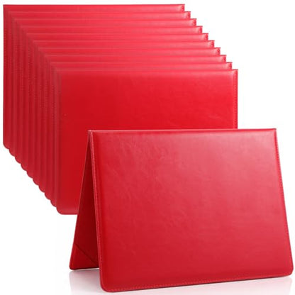 Tenare 10 Pcs Red PU Leather Certificate Cover Diploma Folder Holder - color: Red