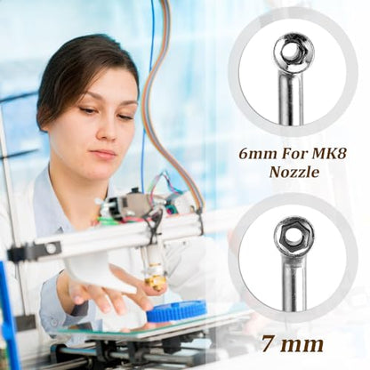 16 Pieces 3D Printer Nozzle Wrench Cleaning Kit, 6mm 7mm L-Shaped Wrench