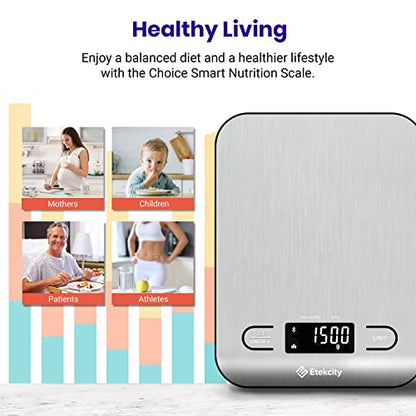 Etekcity Food Nutrition Scale, Digital Grams and Ounces, Large - color: Silver