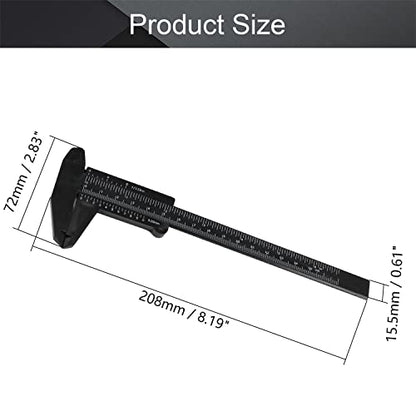 Utoolmart Vernier Caliper 150mm / 5.9-inch Plastic Caliper Measuring Tool for Precision Measurements Outside Inside Depth (Black - size: 150mm Black