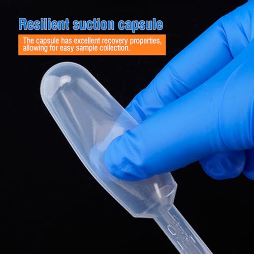 PEKYBIO Sterile Pasteur Pipettes 3ml Disposable Plastic Transfer Pipette Dropper 100Pcs Graduated Calibrated Lab Pipettes, Low Density Polyethylene (LDPE), Individual Peel-Pack, Vol. 7ml, 155mm Long - style: Sterile 100Pcs