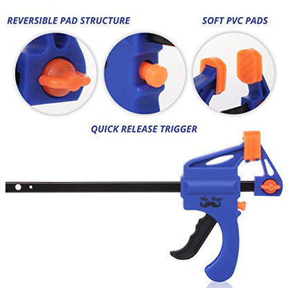 Mr. Pen- Bar Clamps for Woodworking, 4", 2 Pack, Blue - style: 4 Inch