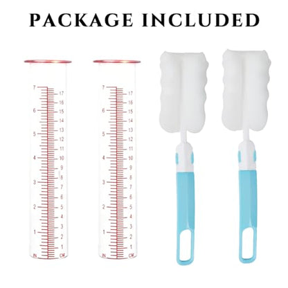 7'' Capacity Rain Gauge Replacement Tube Glass, 2 Pcs - color: Red-2 PCS