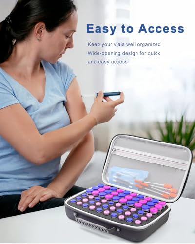 60 Slots Insulin Vial Protector Case for Diabetics Standard Insulin Vials - color: Black-60 Slots