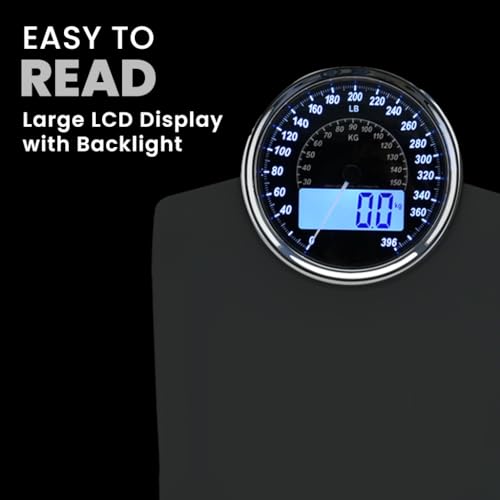 EILISON 2-in-1 Digital & Analog Bathroom Scale, 400 lbs, Large Display - color: White
