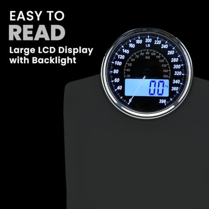 EILISON 2-in-1 Digital & Analog Bathroom Scale, 400 lbs, Large Display - color: White