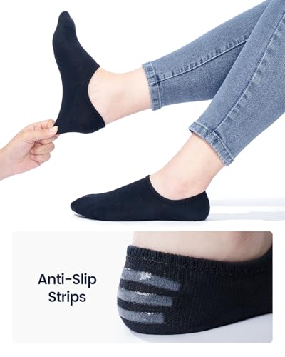 IDEGG No Show Socks Women 10 Pairs Low Cut Anti-Slid Athletic Casual Socks - color: Color C - 5 Gray and 5 Black, size: 12-14