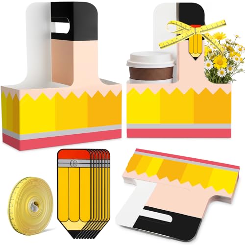 24 Set 2 Cup Pencil Drink Carrier with Handle - color: Pencil