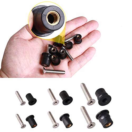 WEDAMER 36 Pairs M4 M5 M6 Neoprene Well Nuts Kit Rubber Well Nuts for Kayak - color: M4 M5 M6 each 12 Pairs
