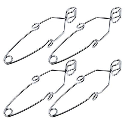 E-outstanding 4-Pack Steel Wire Test Tube Clamp 145mm Fit for 5-40mm Tube Heating Glass Tube Tongs Supplies Lab Test Tube Holder Sprung Tool