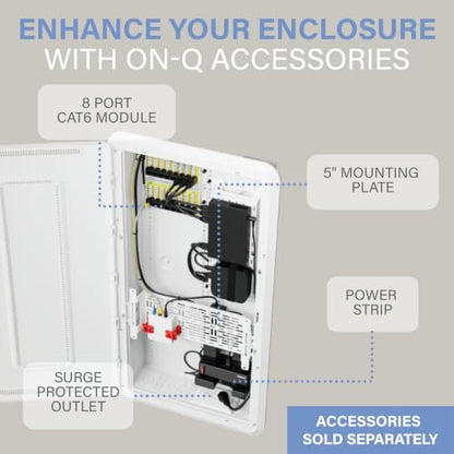 OnQ 30” in Wall Media Box w/Universal Mount Grid & Customizable Knockouts - size: 30 inch