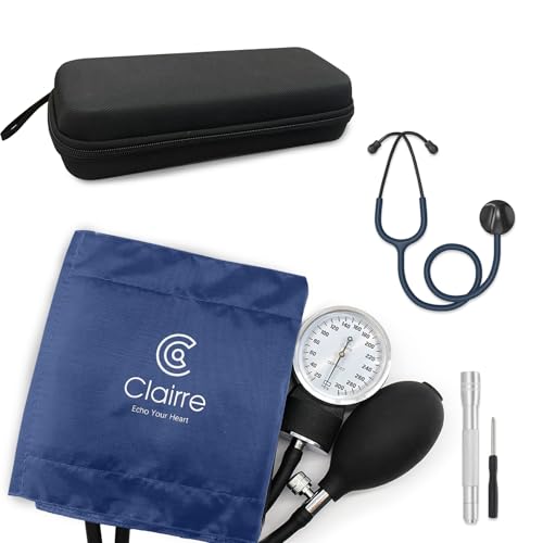 Single Head Stethoscope & Manual Blood Pressure Cuff Set for Nurses - color: Blue, style: With Premium Stethoscope Kit