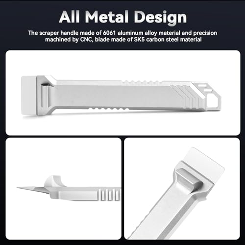 D Printer Scraper with 3 Blades,SK5 Steel 3D Printer Removal Spatula,Compatible with Bambu Lab Spatula Blades,All Metal 3D Prints Removal Tool