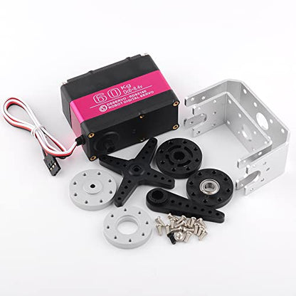 RDS5160 Servo 60 kg RC Digital Servo High Torque Mental Gear 180 270 Degree with U-Shaped Mount Disc for 1/5 RC Car Robotics DIY Projects (180) - size: 60KG 180°