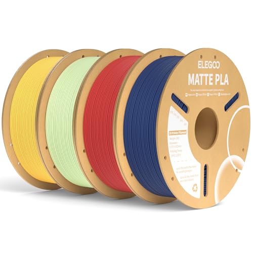 ELEGOO Matte PLA 3D Printer Filament Bundle 4KG 1.75mm 4 Colors - color: Navy Blue/Ruby Red/Mint Green/Sunshine Yellow