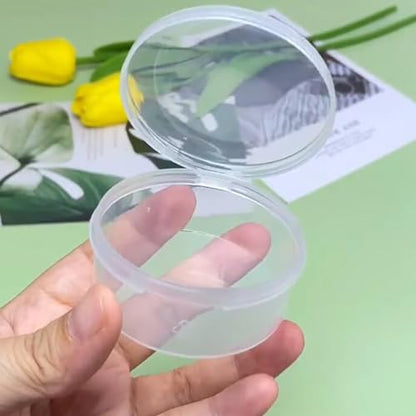 12 Pcs Clear Plastic Round Storage Jars, 1.7 oz D/2.32 x H/1.02 Inch Beads Storage Containers Box for Storage Small Items, Hardware, Buttons, Small Jewelry - size: 50ml / 2.32"D x 1.02"H