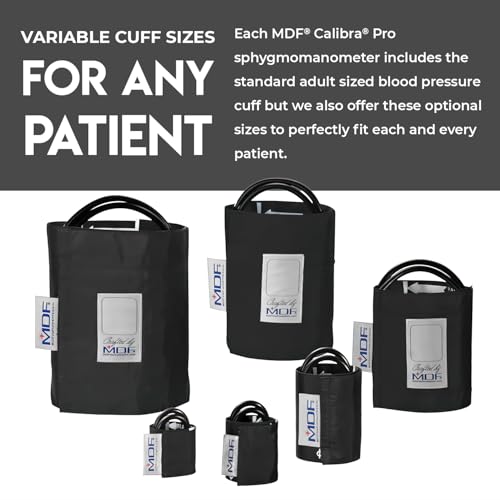 MDF Instruments, Extra Large Gauge Calibra Pro Aneroid Sphygmomanometer with Shock Guard and Adult Sized Arm Band Included, Lifetime Calibration, Black Dial, Onyx Arm Band, MDF808B11 (Pack of 3) - color: Black, size: Extra Large Gauge - Adult Cuff (Pack o