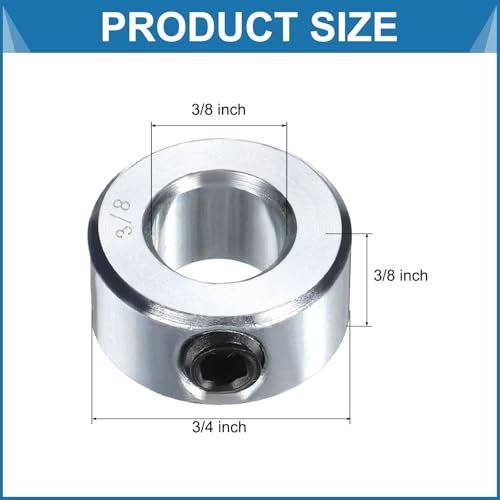uxcell 6pcs Set Screw Collars 3/8" Bore, Zinc Plated Carbon Steel Shaft Collars, 3/4" OD, 3/8" Width Lock Axle Collar Clamp (Hollow Style, Lightweight) - size: 3/8" Borex3/4" ODx3/8" Width