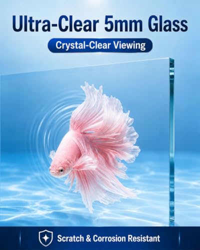 5 Gallon Glass Aquarium Starter Kit, Rimless Fish Tank - color: Black, size: 5 Gallon